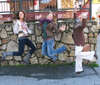 Me with Ashley and Kathy jumping for joy in Gatlinburg, TN